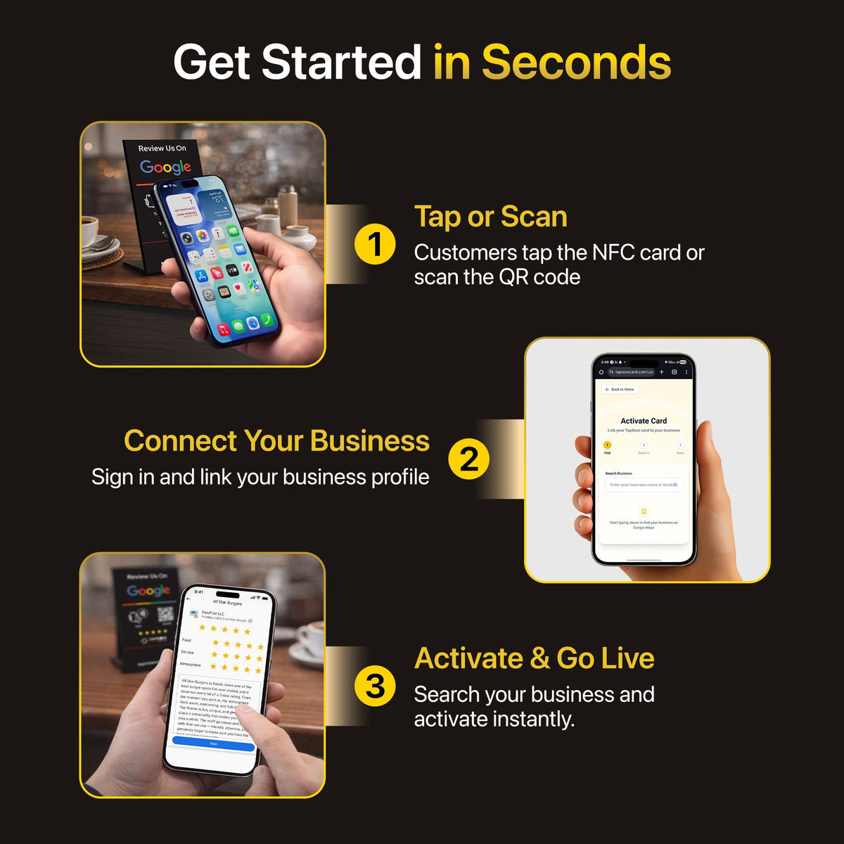 Step-by-step guide on how to get started with a business using a smartphone app.